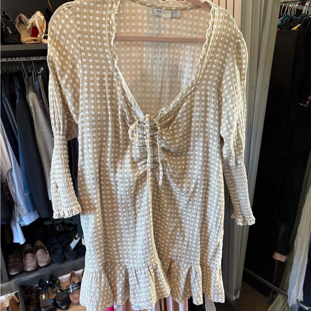 Maurie + Eve Cream Checkered Dress